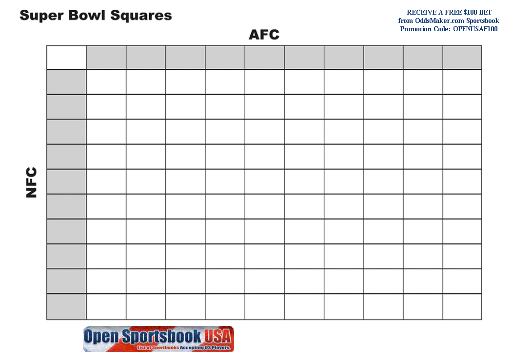 Blank Super Bowl Squares Template